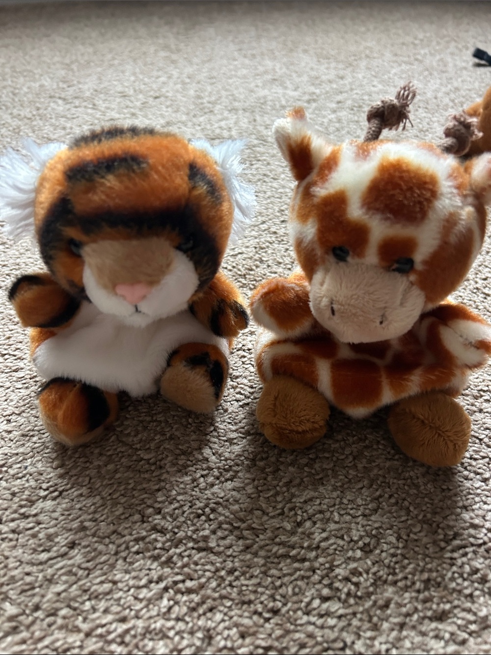 Orange and White Plush Giraffe Small Pet Toy - Soft Cuddly Companion
